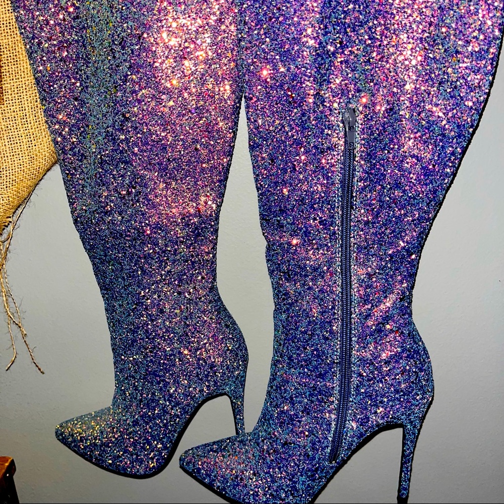 COPY - Fashion Nova thigh high sparkly boots